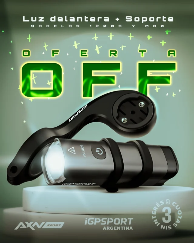 🔥 OFERTA COMBO

Salí de noche con confianza: la iGPSPORT VS1200S ilumina y se adapta sola.

Para ruta, MTB o ciudad, te da potencia y control desde tu ecosistema iGPSPORT.

💡 1200 lúmenes + lente TIR: haz parejo
🌗 Sensor inteligente: ajusta según la luz
🔗 Conexión con ciclocomputador + App
🔋 4000 mAh USB-C: hasta 70 h en flash bajo
🌧 IPX6 + 150 m de alcance
🧩 Incluye soporte M80

🚚 Envío gratis en pedidos mayores a $69.900 | 💳 3 cuotas sin interés | ⏱ Despacho 24 hs.

¿La sumás al manillar? Encontrala ahora en AXNSPORT.COM

#AXNSPORT #Ciclismo #iGPSPORT #LuzDelantera #LucesBici #SeguridadVial #MTB #Ruta #Gravel