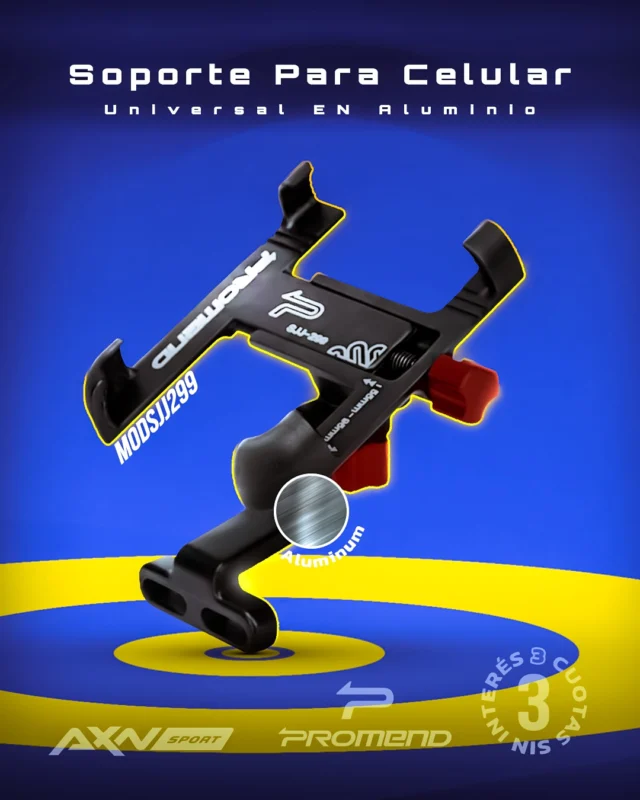 📱🚴‍♂️ Tu celu siempre a la vista, en cualquier camino.

El Soporte Promend SJJ299 está hecho de aleación de aluminio y es compatible con bici, moto y monociclo.
✔️ Rotación 360°
✔️ Compatible con celulares de 55 a 95 mm de ancho
✔️ Ajuste firme y seguro, incluso en terrenos difíciles
✔️ Diseño robusto, duradero y liviano
✔️ Se adapta a manillares de 25 a 31,8 mm

Ideal para mapas, entrenamiento o música mientras pedaleás.
Practicidad, seguridad y estilo… todo en uno.

🛒 Ya disponible en nuestra tienda online.
Pagalo en 3 cuotas sin interés con tarjetas Visa y Mastercard 💳
Aprovechá descuentos por transferencia o pago en 1 cuota 😍
Envíos a todo el país 📦

#SoporteCelular #AccesoriosCiclismo #Promend #BiciSegura #CiclismoUrbano #BikeGear #AXNSPORT #MTBArgentina #RutaArgentina #CiclismoArgentino #SoporteParaCelular