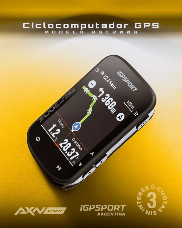 🔥 Navegación y Tecnología táctil al Servicio de Tu Ruta 🚴‍♂️
¿Ya conocés el nuevo iGPSPORT BSC300T táctil? Es la herramienta definitiva para llevar tu ciclismo al próximo nivel.

🛰️ Navegación Inteligente:
✔ Cobertura GPS global con 5 satélites (GPS, GLONASS, GALILEO, BEIDOU y QZSS).
✔ Mapas offline: Descargá tus rutas favoritas y recibí avisos de giro.
✔ Redirección automática si te desviás del camino.

📊 Análisis Avanzado:
✔ Más de 130 métricas de rendimiento: velocidad, cadencia, calorías, distancia, altitud, temperatura y más.
✔ Conectividad total con sensores de velocidad, frecuencia cardíaca, cadencia y medidores de potencia.

🔋 Batería Poderosa: Hasta 45 horas de duración con carga rápida Type-C. ¡Olvidate de quedarte sin energía!

Llevate el tuyo ahora con 3 cuotas sin interés con tarjetas Visa y Mastercard. 💳
👉 Descuento extra con pago por transferencia bancaria o en 1 pago con tarjeta de débito/crédito.

🚚 Envío GRATIS a todo el país.

¡Transformá tu experiencia en la bici hoy!

#iGPSPORTBSC300T #ciclocomputadora #TecnologíaDeVanguardia #AXNSPORT #CiclismoArgentino #NavegaciónPrecisa #igpsportargentina #axnsportok #igpsport