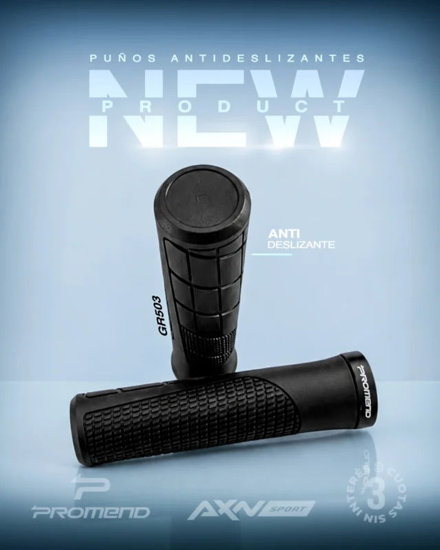 🚨 LANZAMIENTO | PROMEND GR503

Más control y comodidad en cada salida.

Los nuevos Promend GR503 combinan una superficie de silicona antideslizante con absorción de impactos para mejorar el agarre sobre el manubrio.

🖐️ Textura de silicona antideslizante 
💥 Ayudan a absorber golpes y vibraciones 
🔩 Anillo de bloqueo en aleación de aluminio 
🛡️ Fijación doble para evitar movimientos 
⚖️ Solo 85,5 g el par 
🎨 Disponibles en varios colores

💳 3 cuotas sin interés 
💰 10% OFF por transferencia o débito 
🚚 Envíos gratis en compras superiores a $69.900

👉 Encontralos en axnsport.com

#AXNSPORT #Ciclismo #Promend #Puños #MTB #AccesoriosCiclismo #BikeComponents